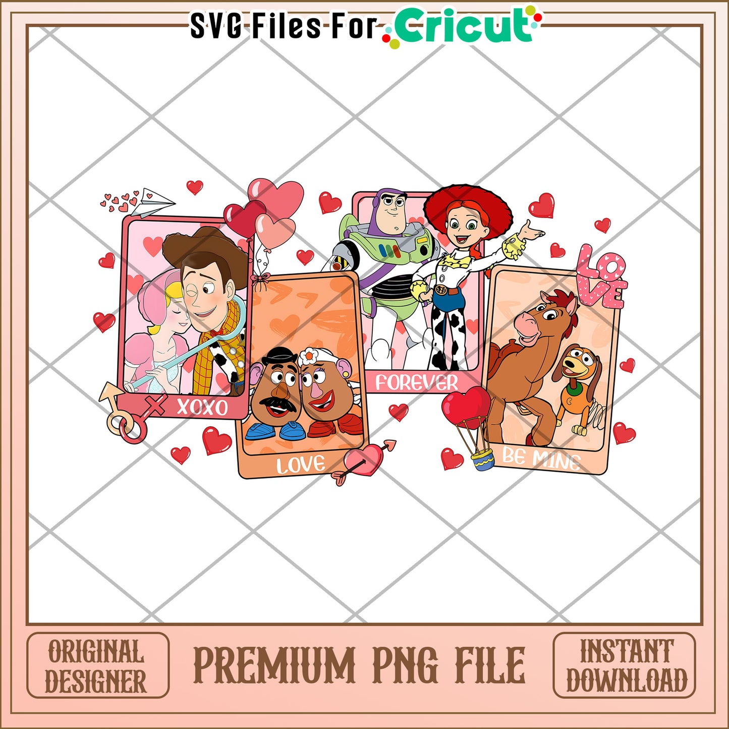 Toy Story Valentines PNG Cricut Design
