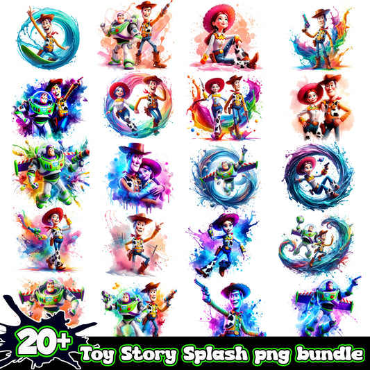 Toy story characters watercolor bundle png, toy story characters​ png