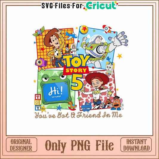 Toy Story 5 Character Bundle PNG, Disney Pixar PNG, Cricut PNG