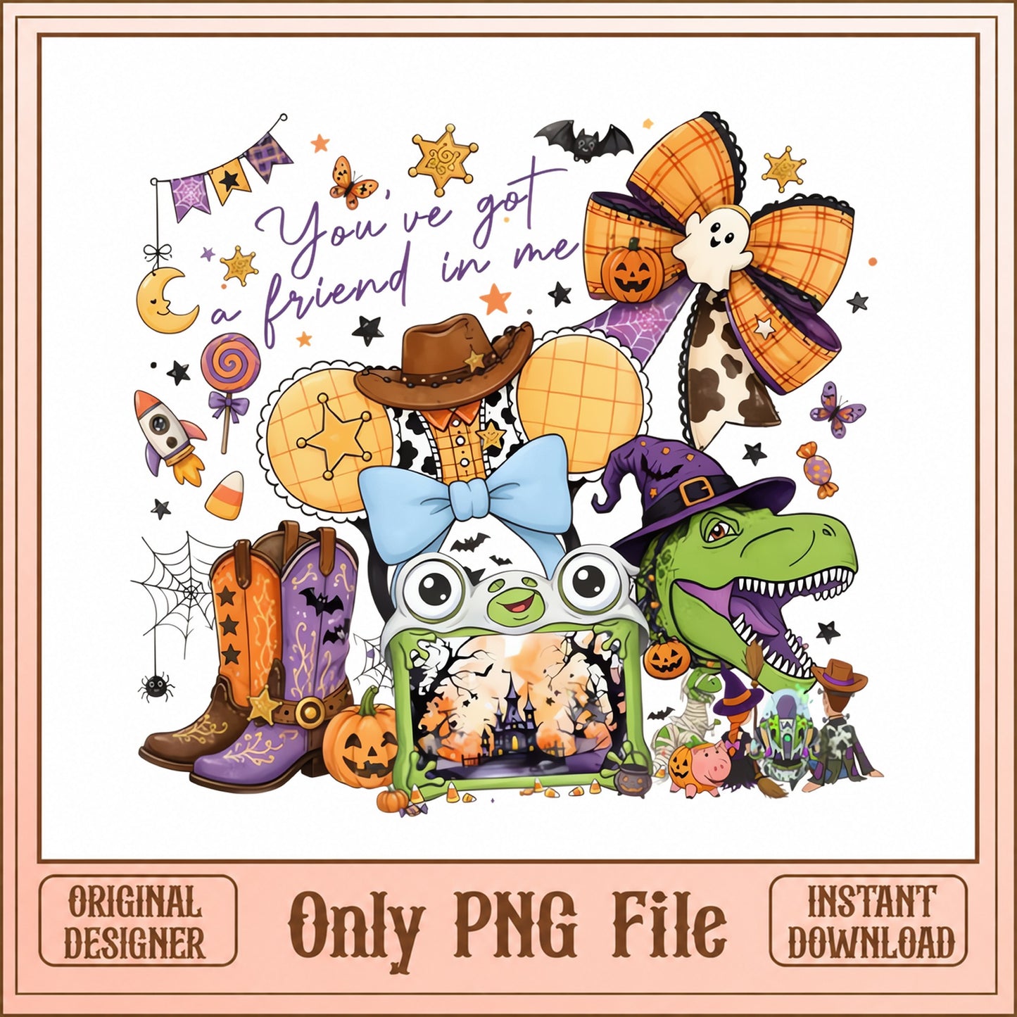 Toy Story Halloween Clipart Bundle, Friend In Me PNG, Cowboy PNG