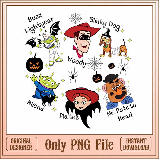 Toy Story Halloween SVG Bundle, Disney Characters, Halloween PNG