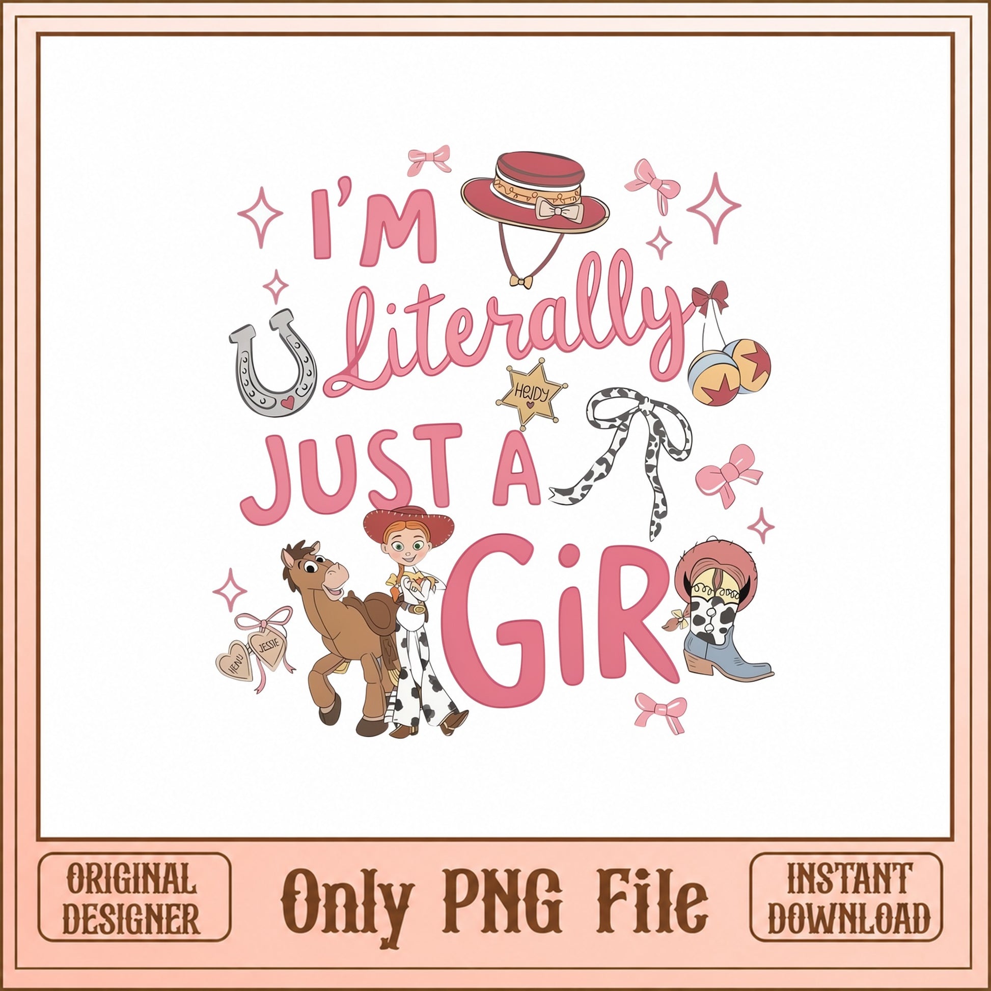 Toy Story Jessie Just A Girl PNG, Cowgirl Western PNG, Disney PNG