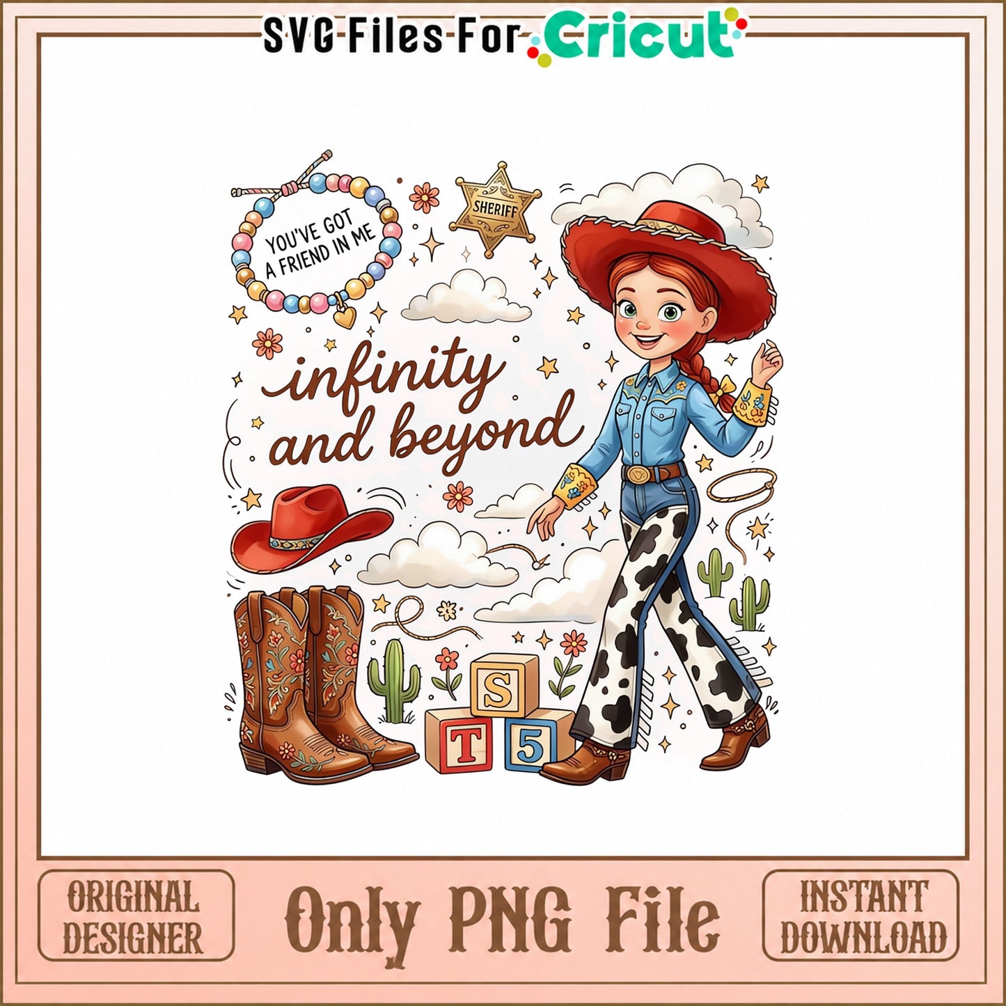 Toy Story Jessie SVG Bundle, Cowgirl Western Clipart, PNG File