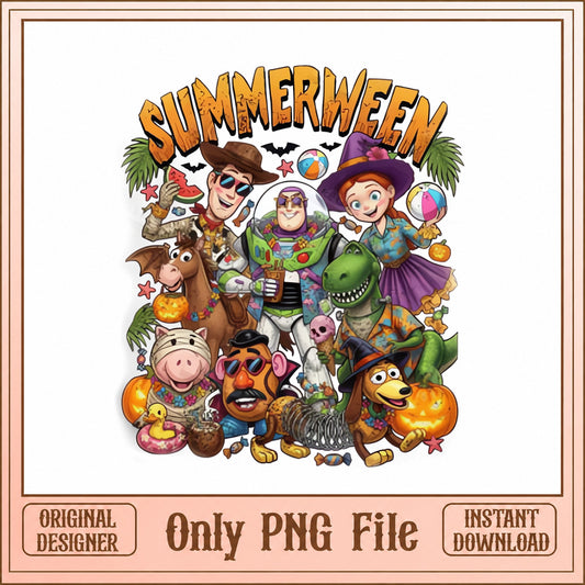 Toy Story Summerween PNG, Halloween Summer Characters, PNG File