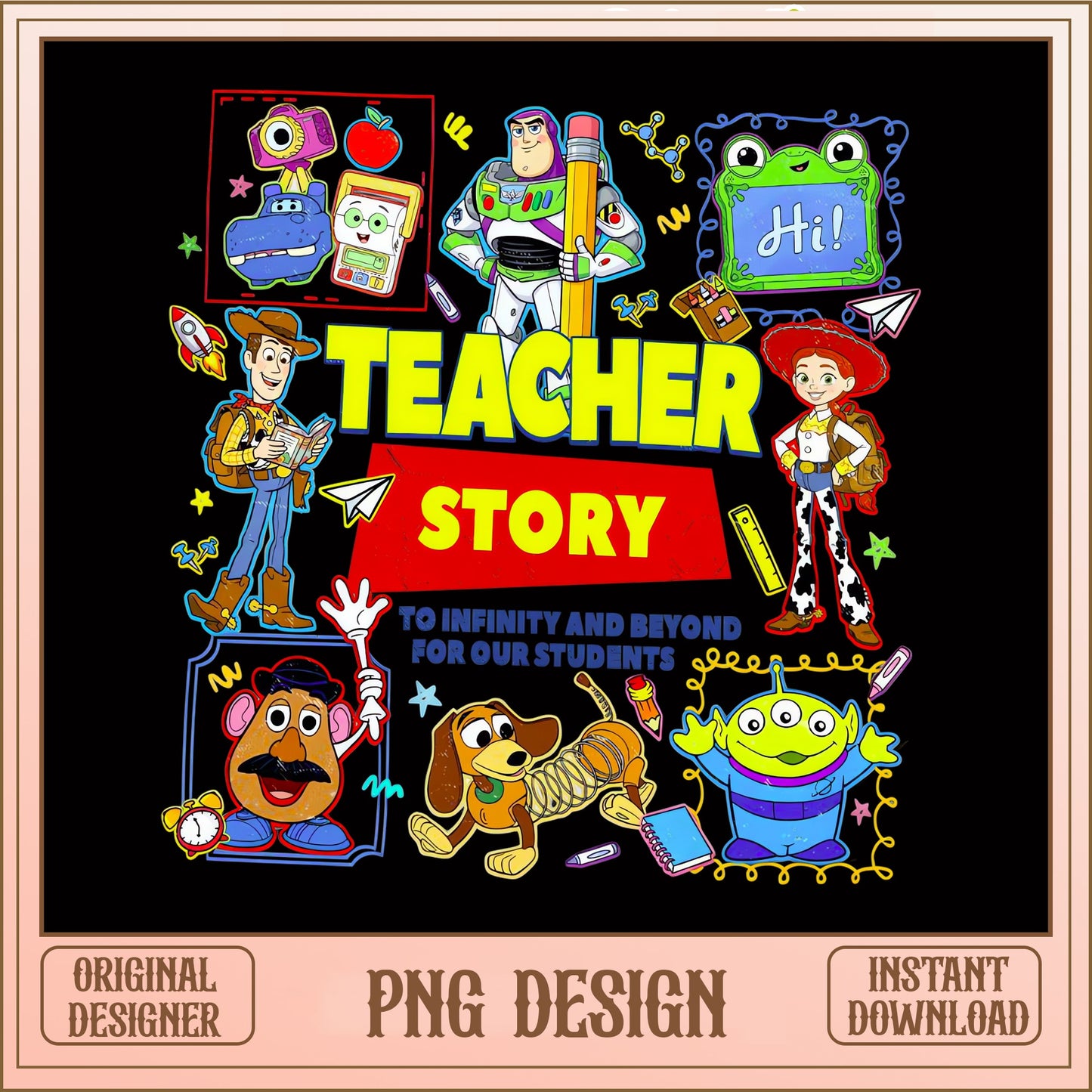 Toy Story Teacher PNG, Disney Teacher Gift, Back To School PNG