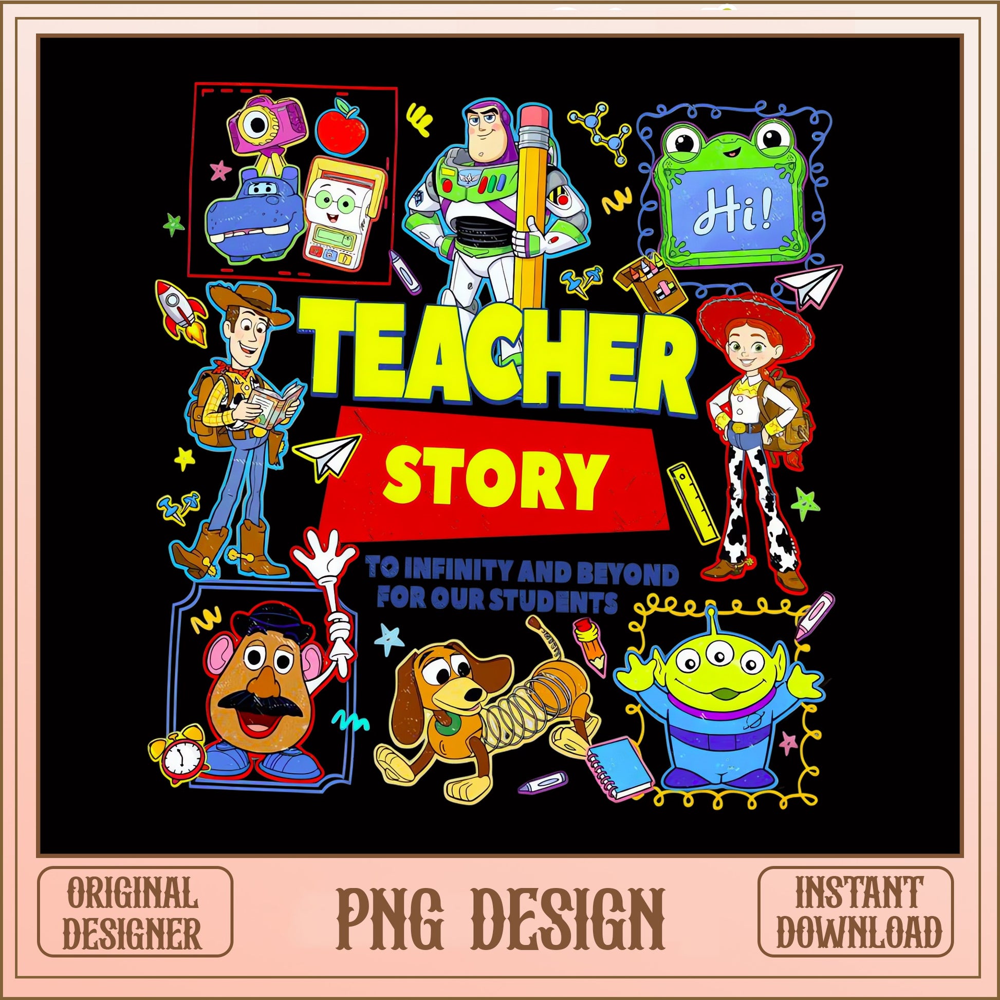 Toy Story Teacher PNG, Disney Teacher Gift, Back To School PNG