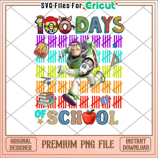 Toy story 100 days of school png, Buzz Lightyear png, school days png