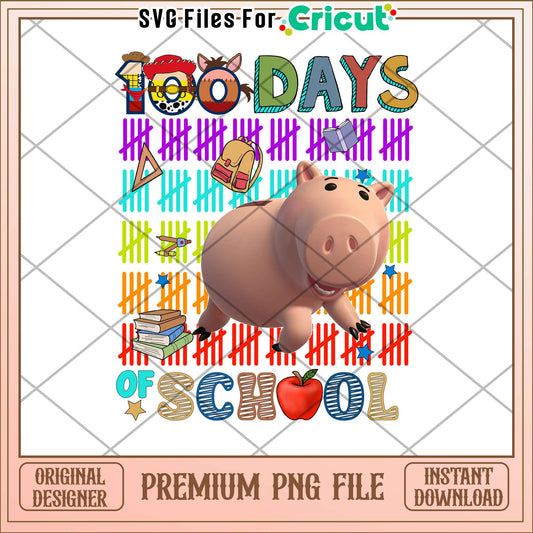 Toy story 100 days of school png, Hamm png, school days png