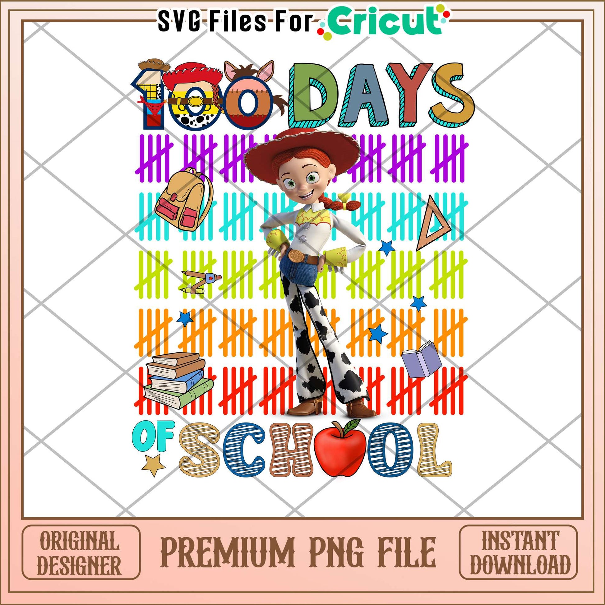 Toy story 100 days of school png, Jasmine png, school days png