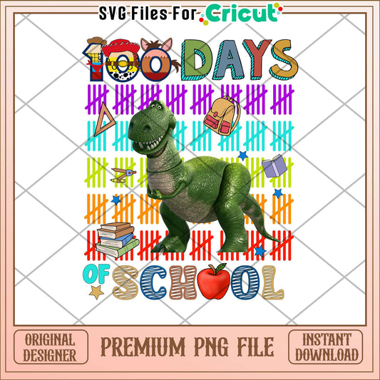 Toy story 100 days of school png, Rex png, school days png