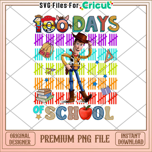Toy story 100 days of school png, Woody png, school days png