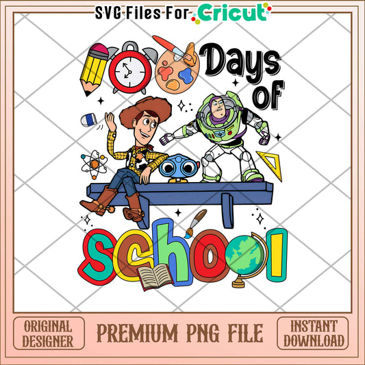 Toy story 100 days of school png, Woody x Buzz Lightyear png