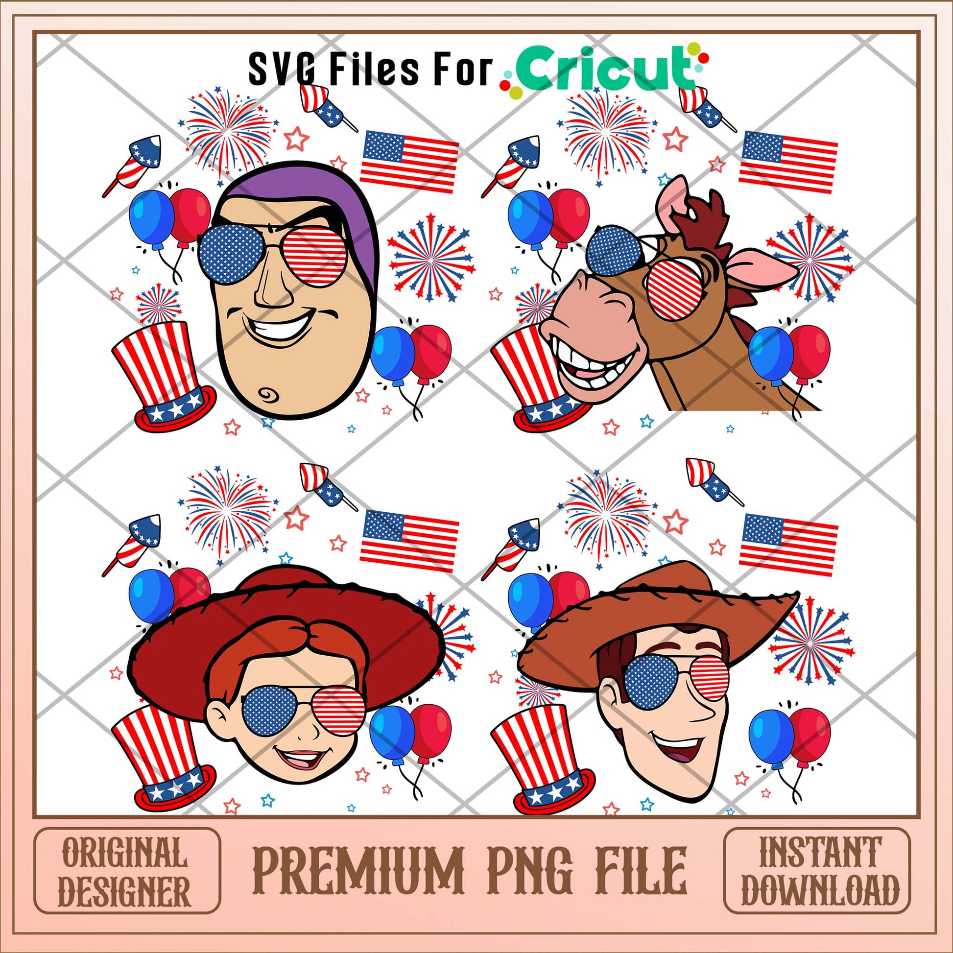 Disney Toy story 4th of july png bundle