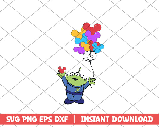 Toy story alien balloon disney svg