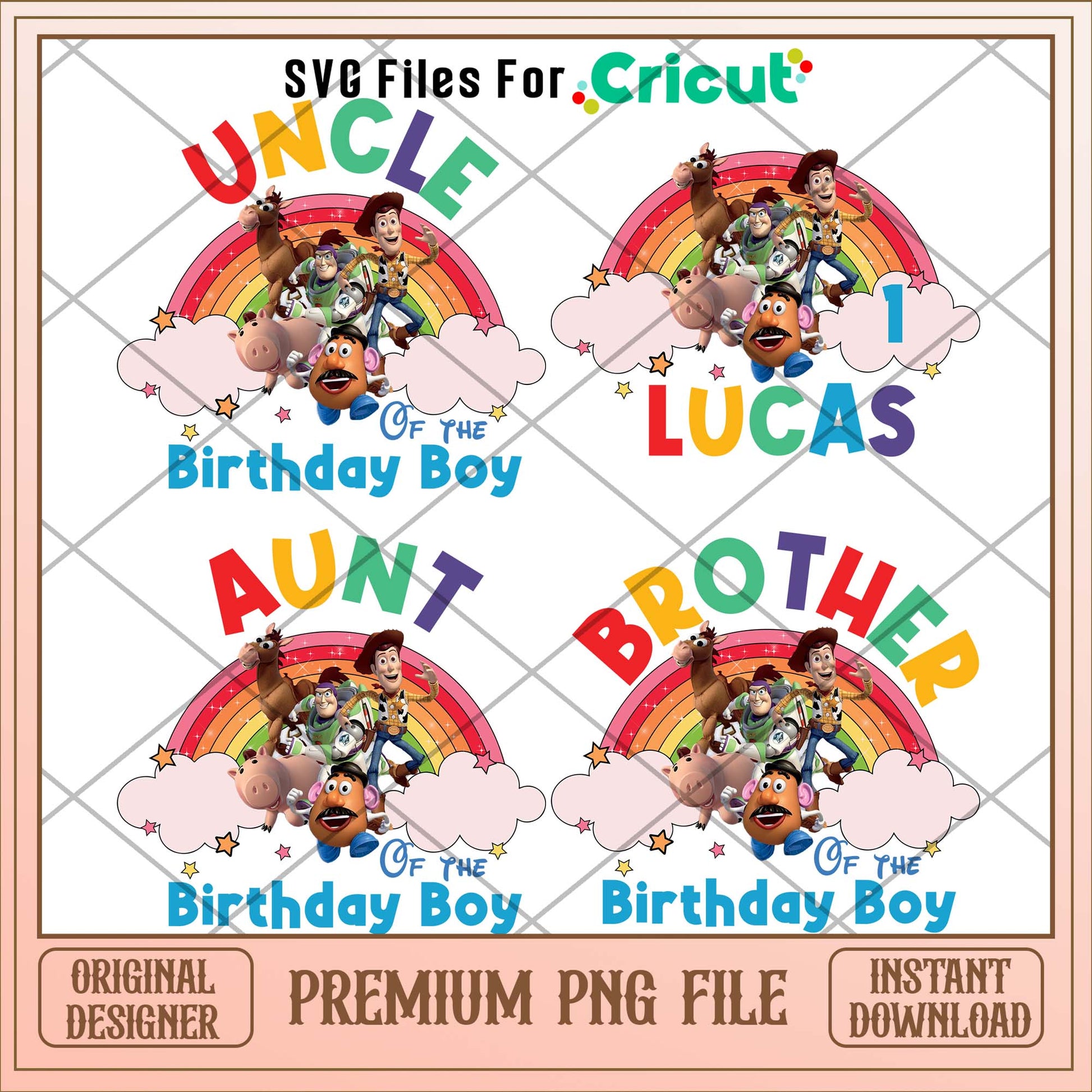 Toy story birthday family png bundle