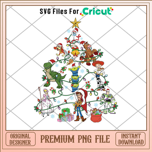 Toy story christmas tree png, Toy story characters png