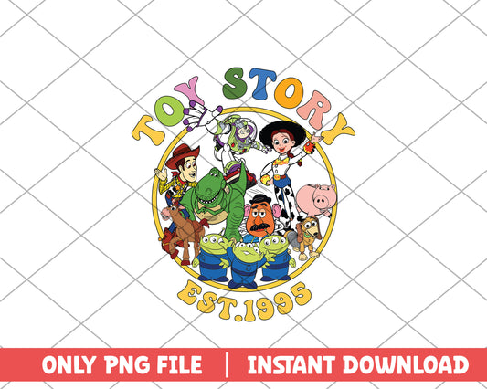 Toy story est 1995 disney png