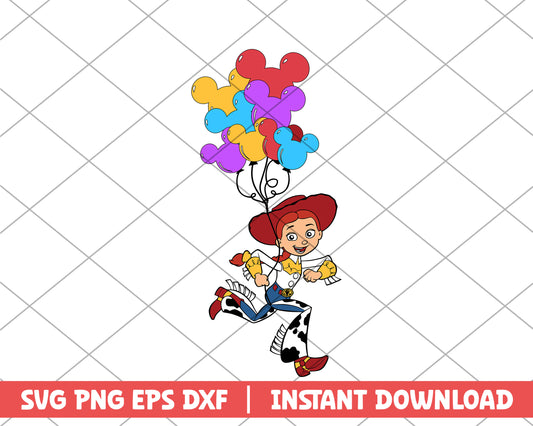 Toy story jessie balloon disney svg