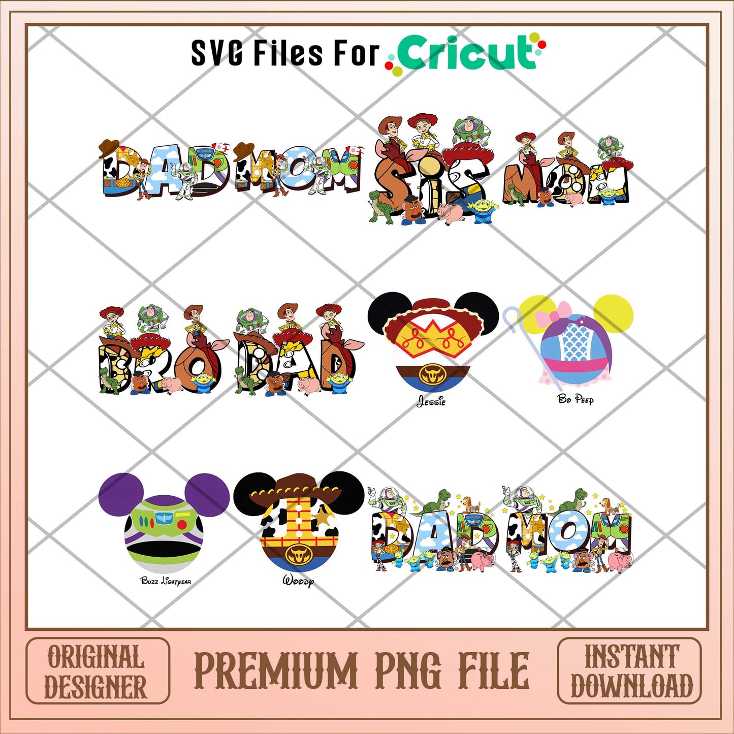 Toy story family art png bundle