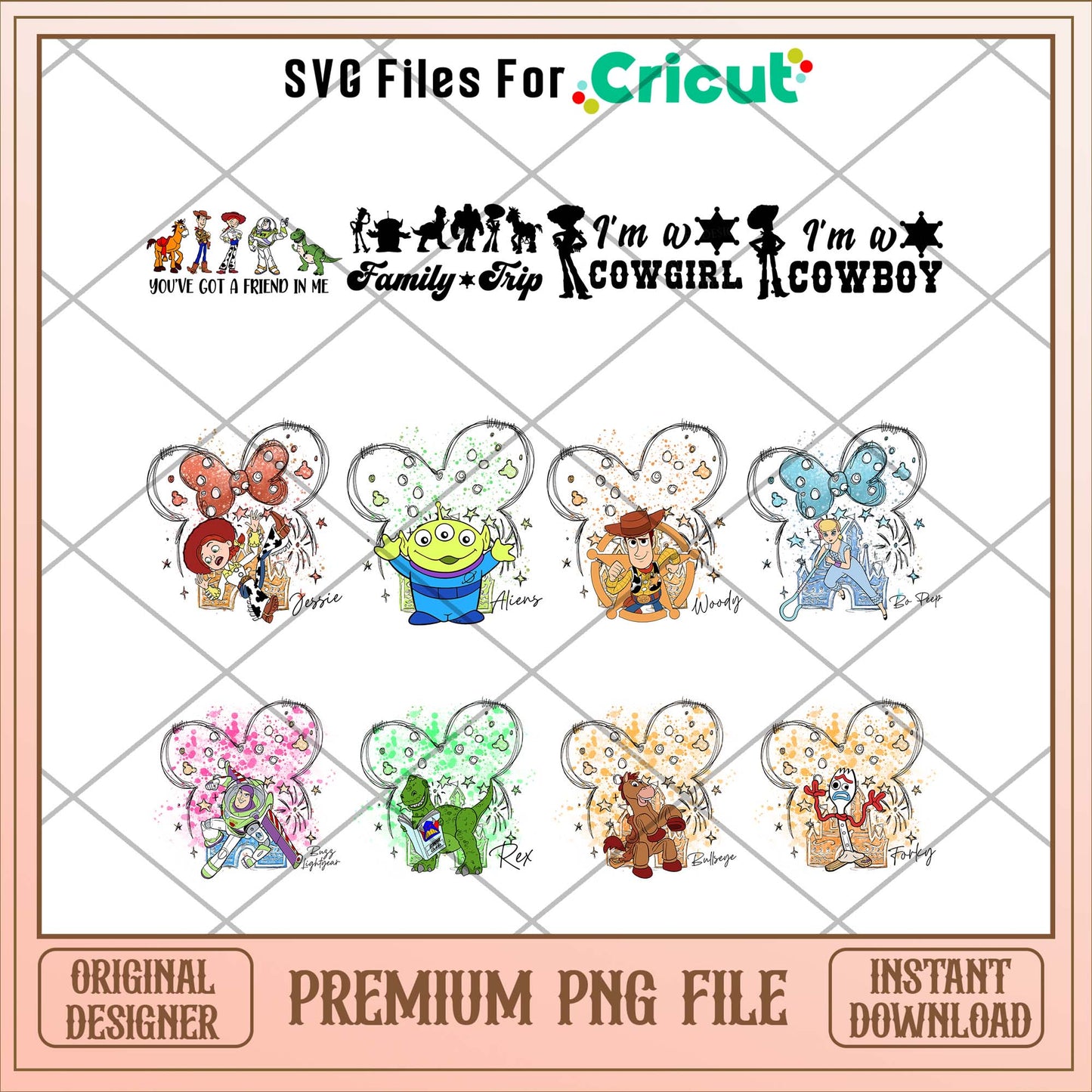 Mickey head Toy story friends png bundle