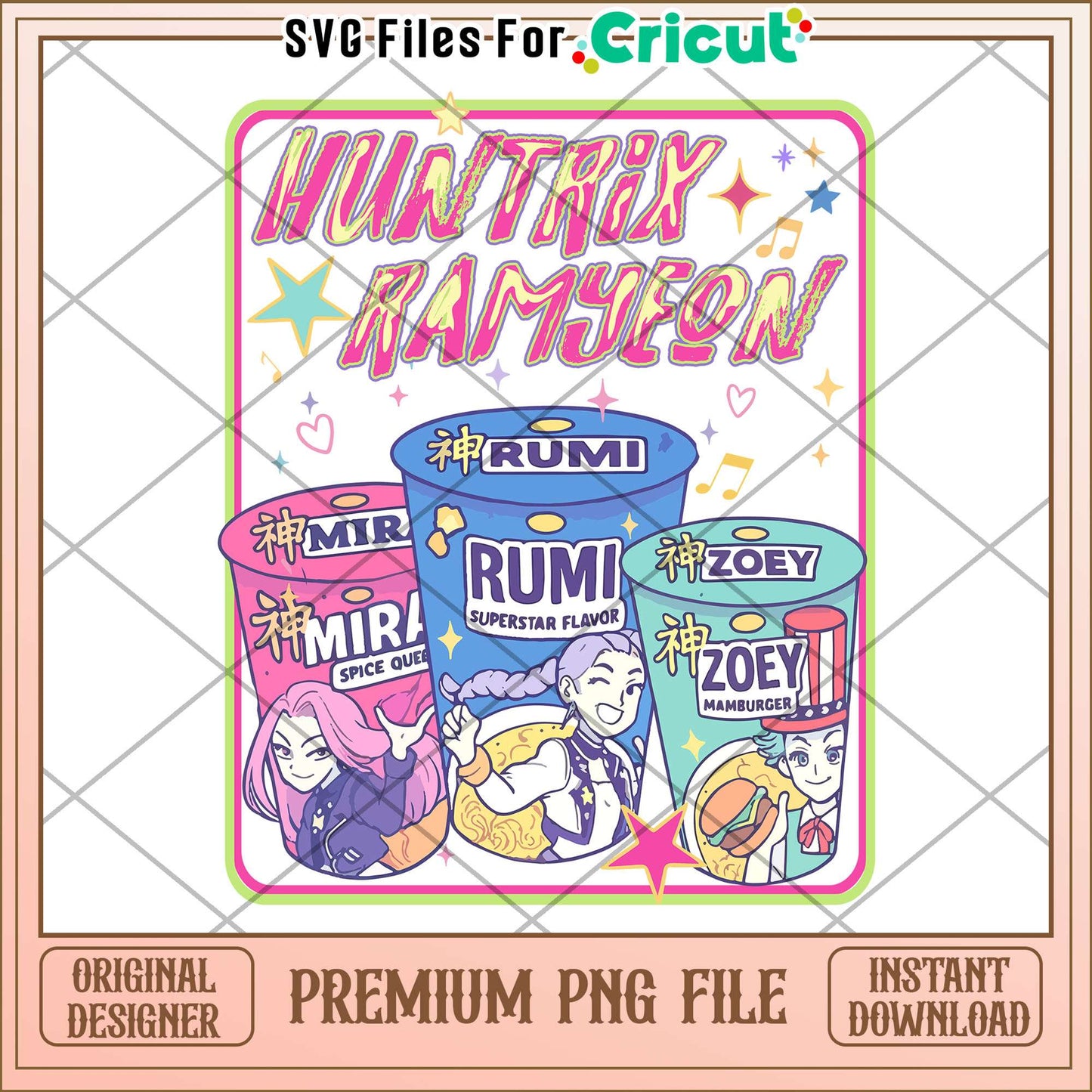 Tram svg, KPDH ramyeon svg, kpop demon hunters svg