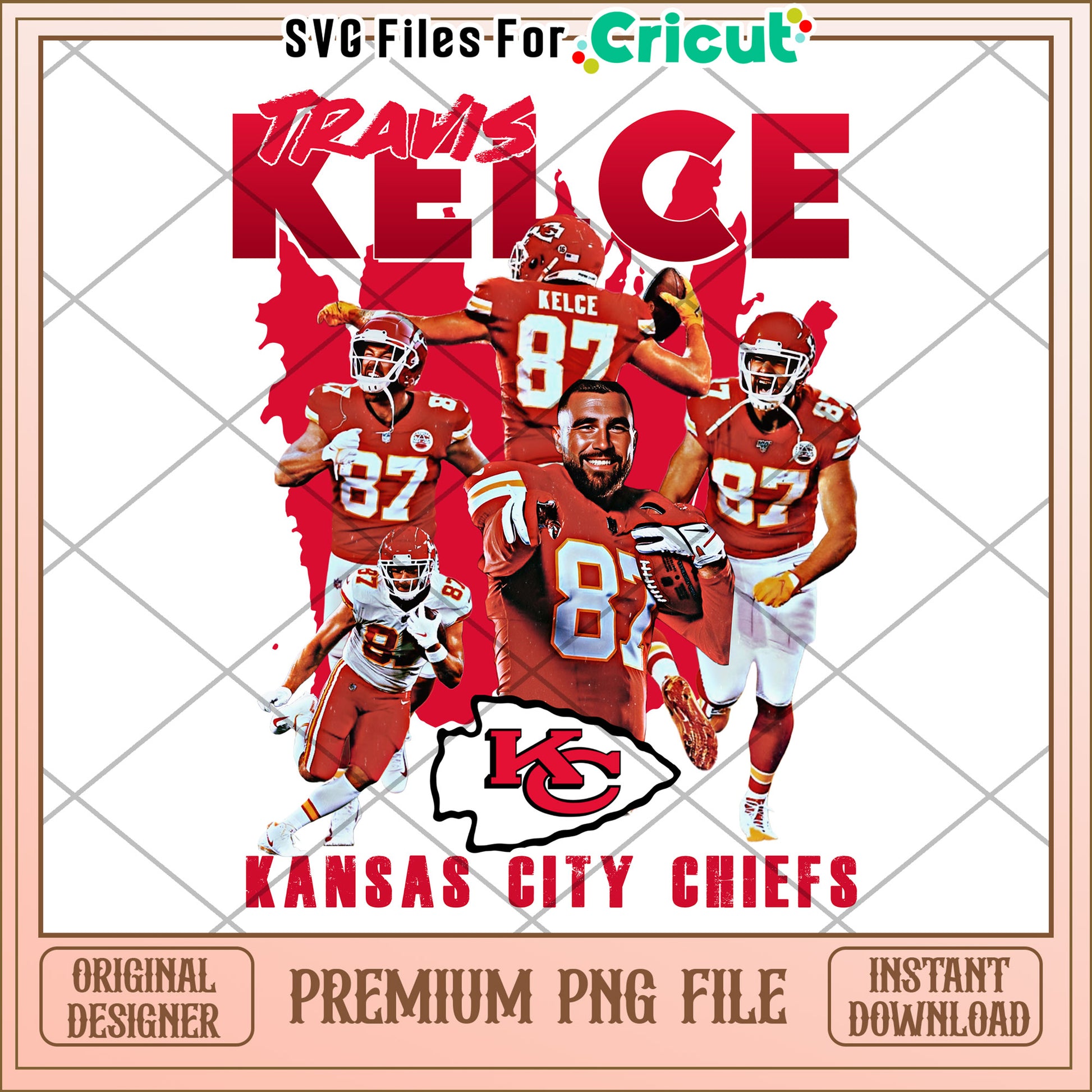 Travis Kelce Kansas City Chiefs PNG file, perfect for Cricut projects