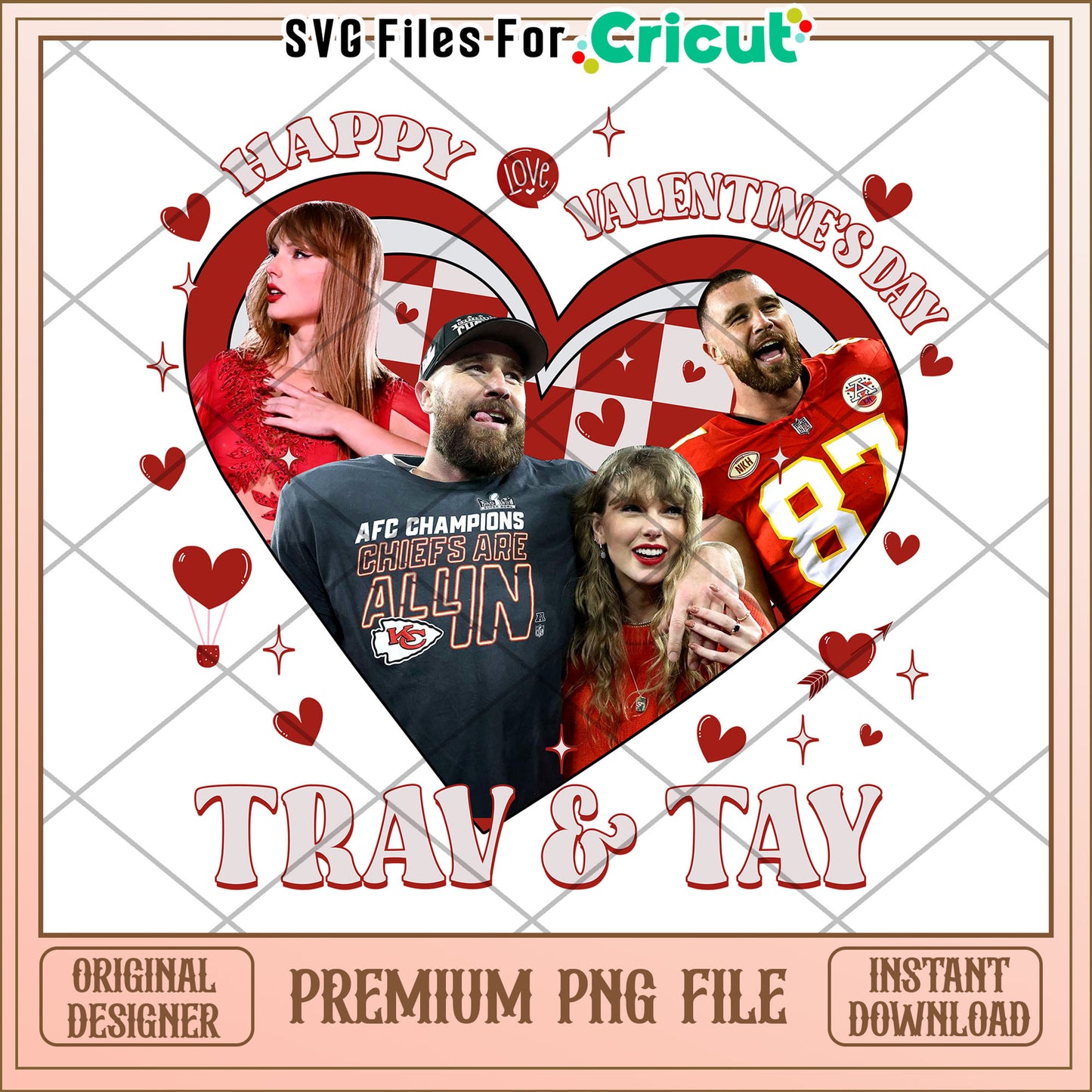 Travis Kelce Taylor Swift Valentines PNG