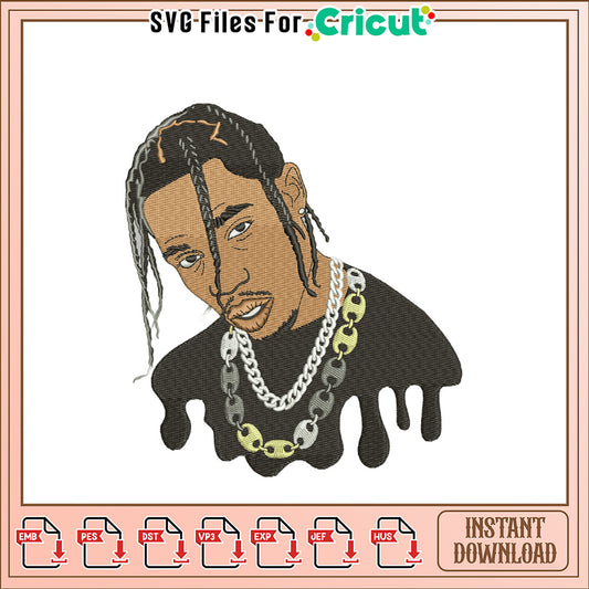 Travis Scott Embroidery Design Instant Download