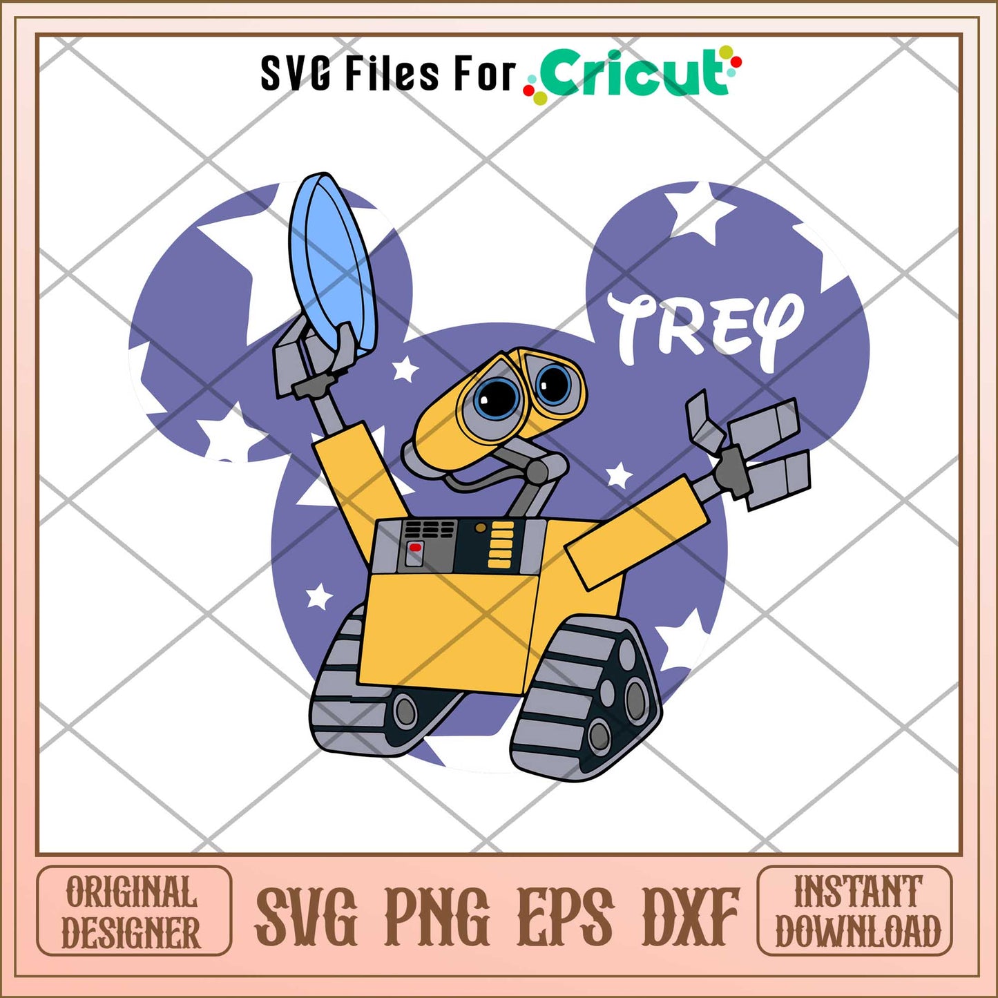 Trey Robots know how to love mickey head png, walle png, digital dowload