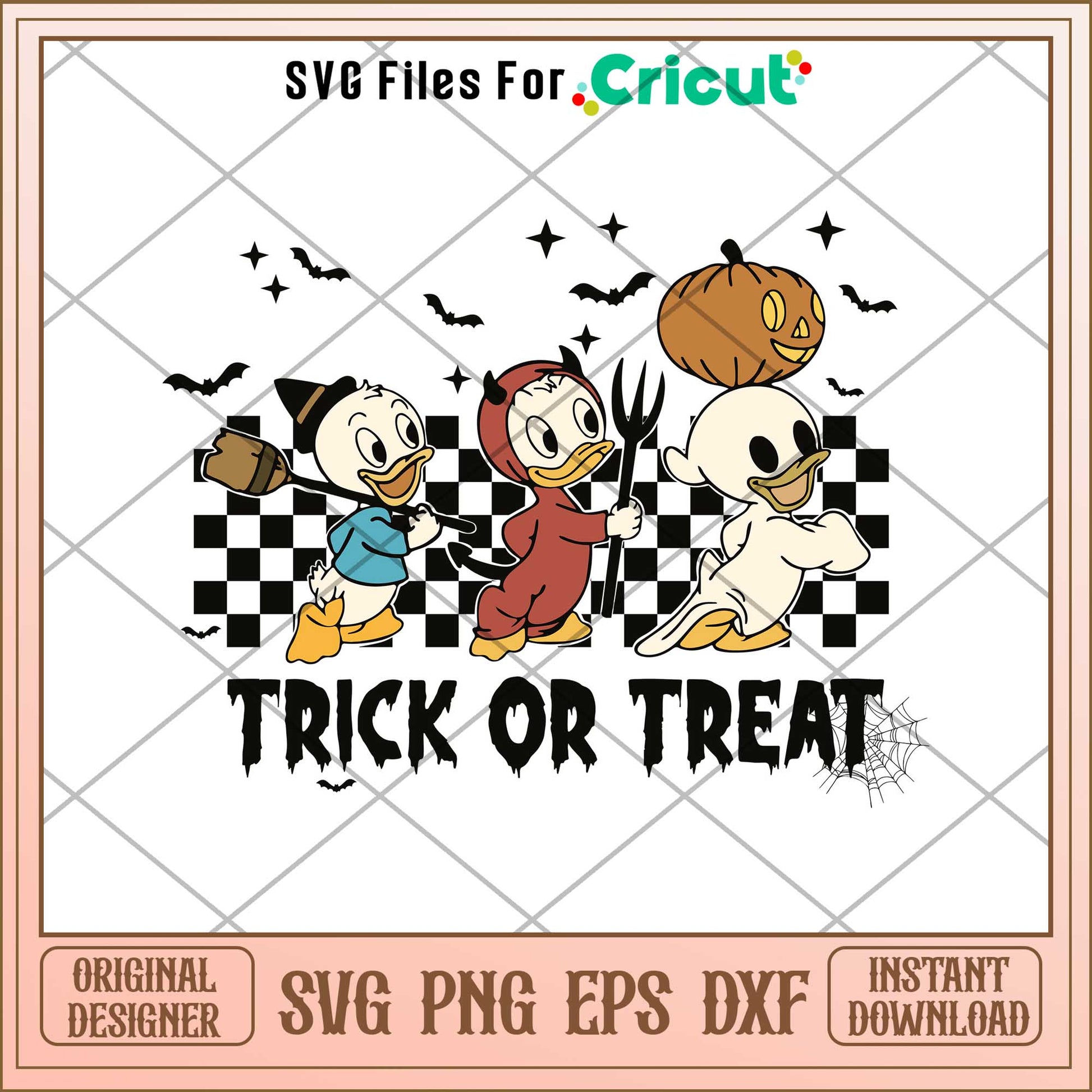 Trick Or Treat Halloween Duck  svg, Disney characters svg, Digital Download