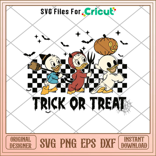 Trick Or Treat Halloween Duck  svg, Disney characters svg, Digital Download