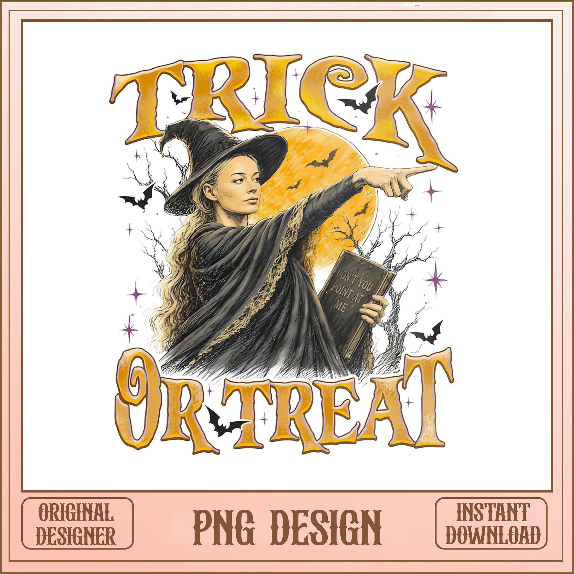 Trick Or Treat Witch PNG, Halloween Witch Design, Spooky PNG