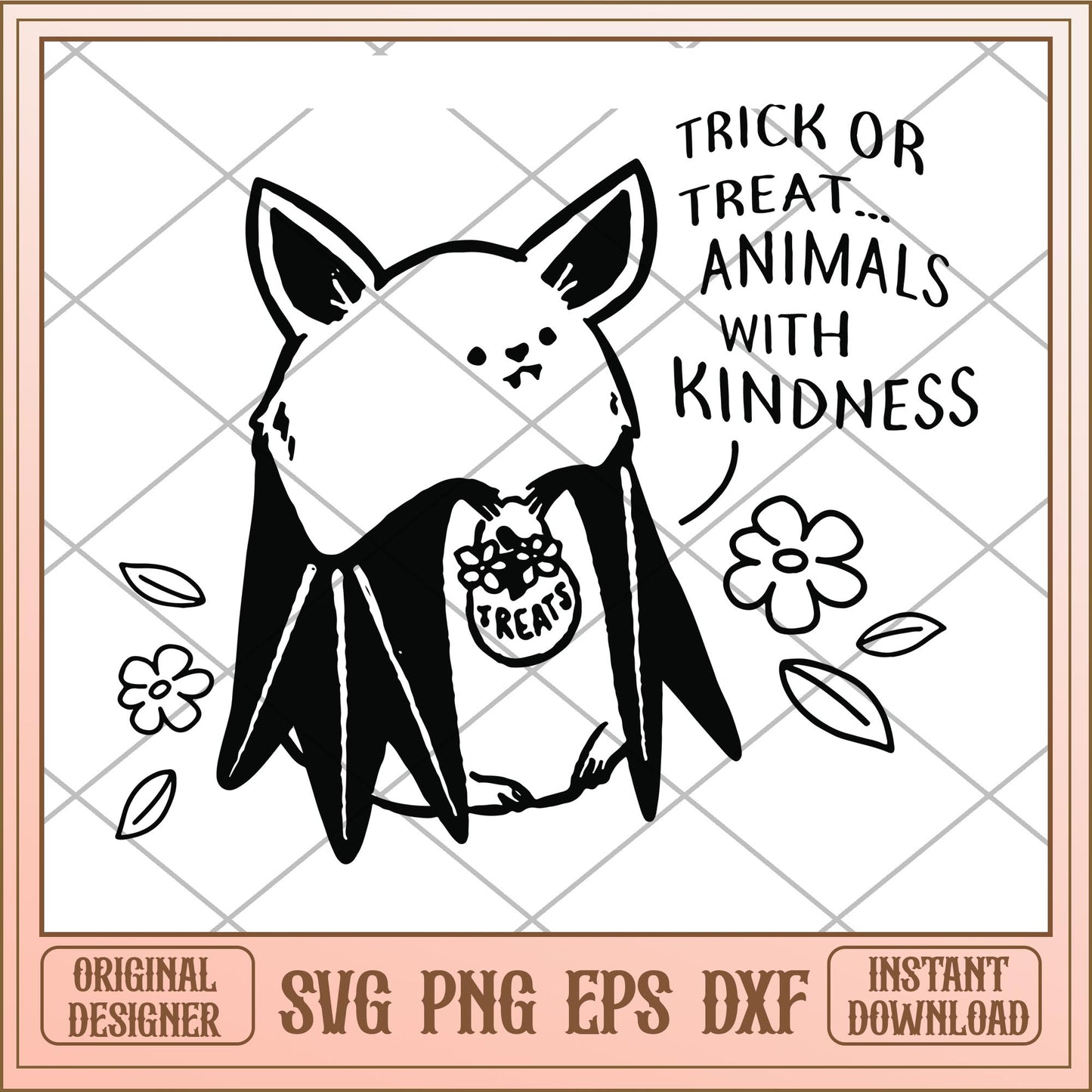 Trick or treat animals with kindness svg, Halloween characters svg, Digital Download