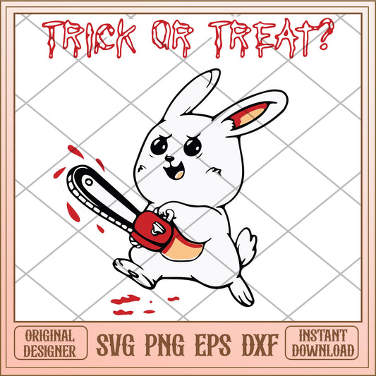 Trick or treat blood bunny halloween svg, Halloween characters svg, digiotal download
