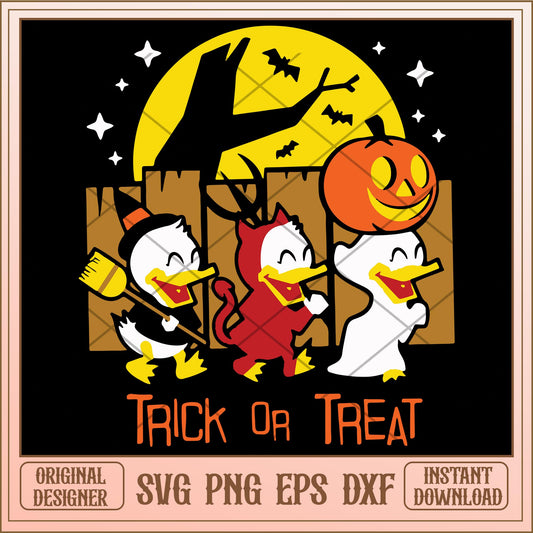 Trick or treat duck halloween svg, Disney characters svg, Digital Download