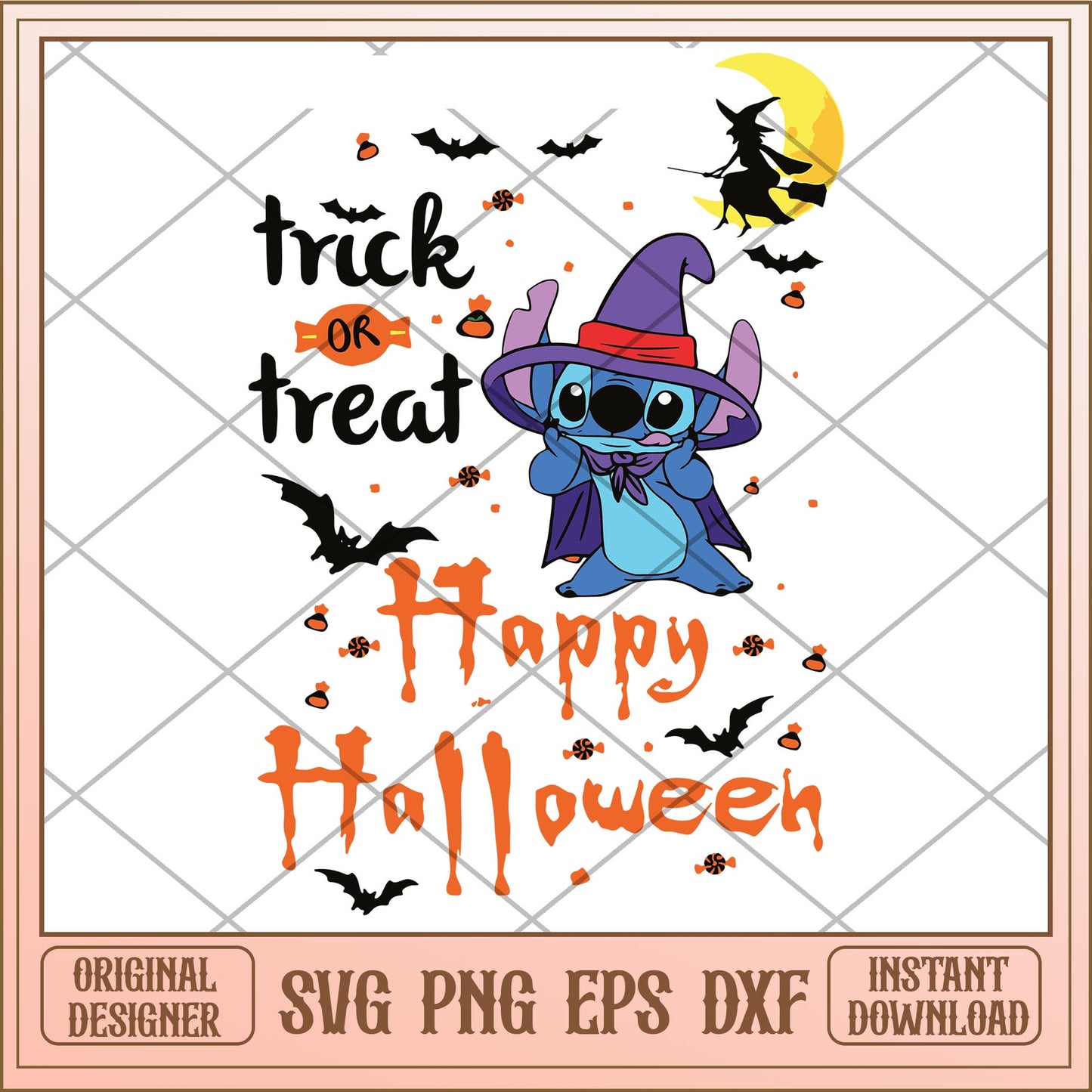 Trick or treat stitch happy halloween svg, Halloween characters svg, digiotal download