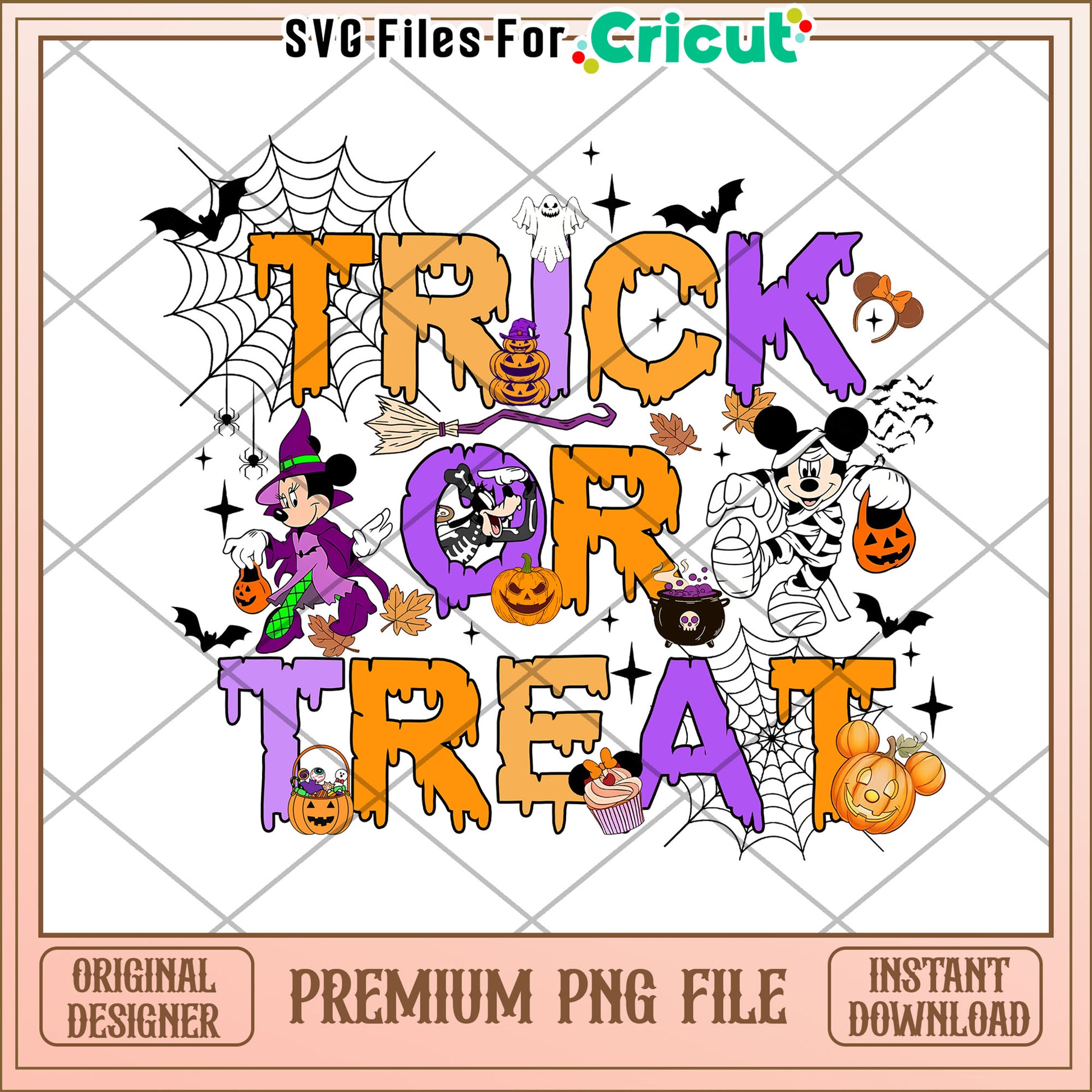 Trick or Treat Disney Halloween png, halloween characters png, halloween time png