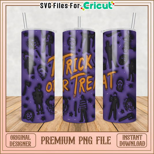 Trick or Treat Halloween Tumbler PNG for Cricut Instant Download