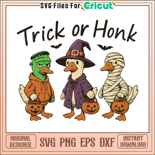 Trick or honk svg, happy halloween svg, spirit halloween svg