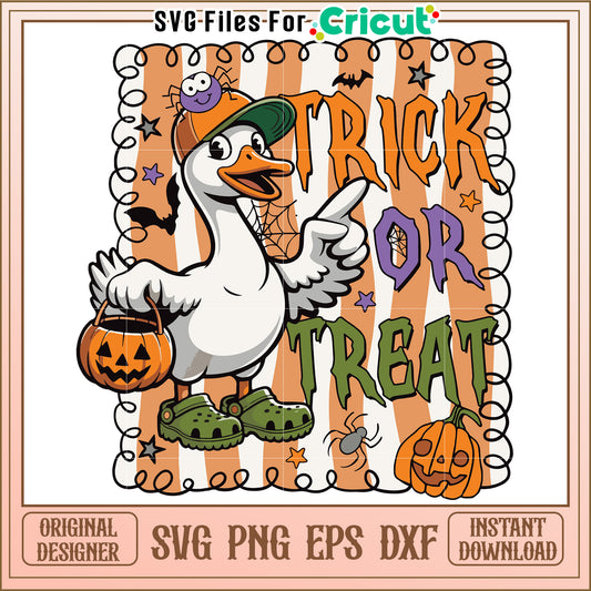 Trick or treat goose svg, spooky halloween svg, halloween season svg