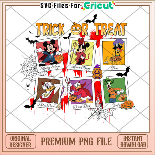 Trick or treat mouse and friend design png, halloween characters png, halloween time png
