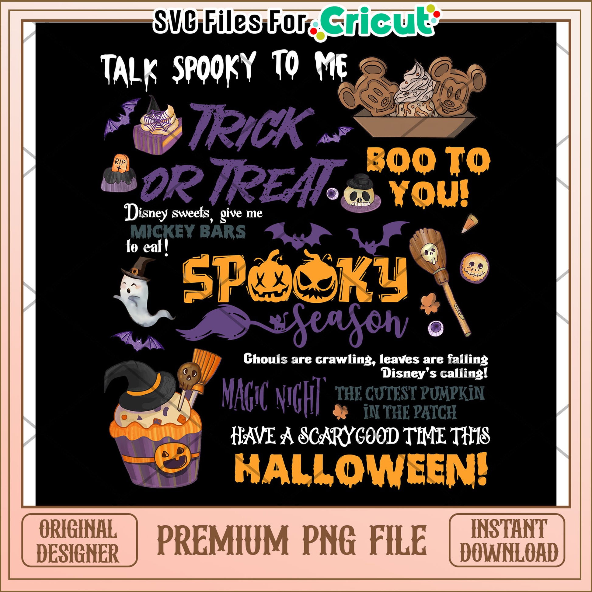 Trick or treat spooky png, halloween characters png, halloween time png