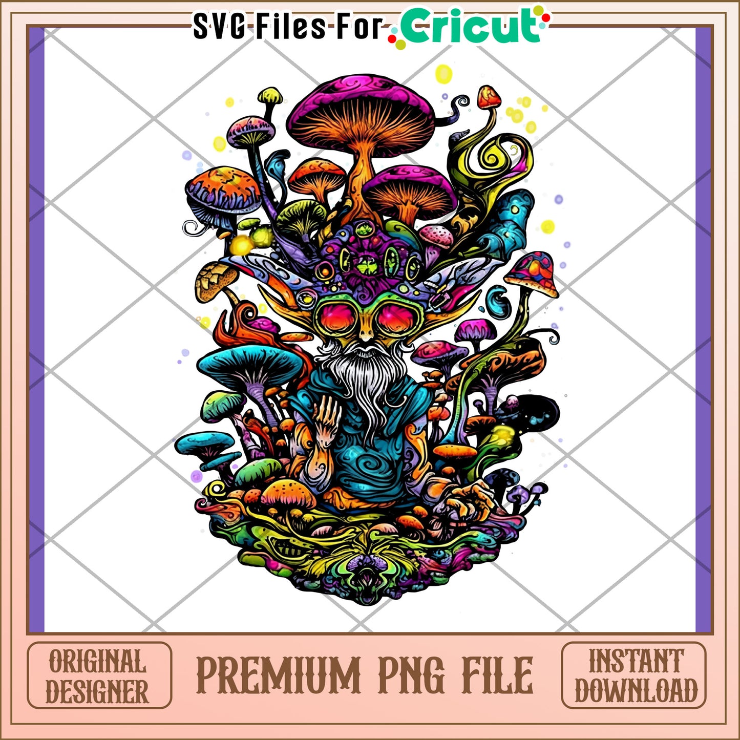Trippy Mushroom Gnome PNG Design