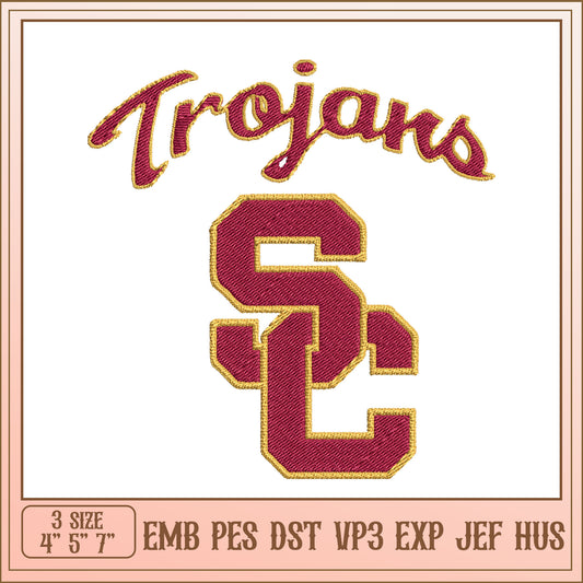 Trojans SC Embroidery Design