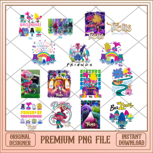 Disney trolls friends PNG bundle