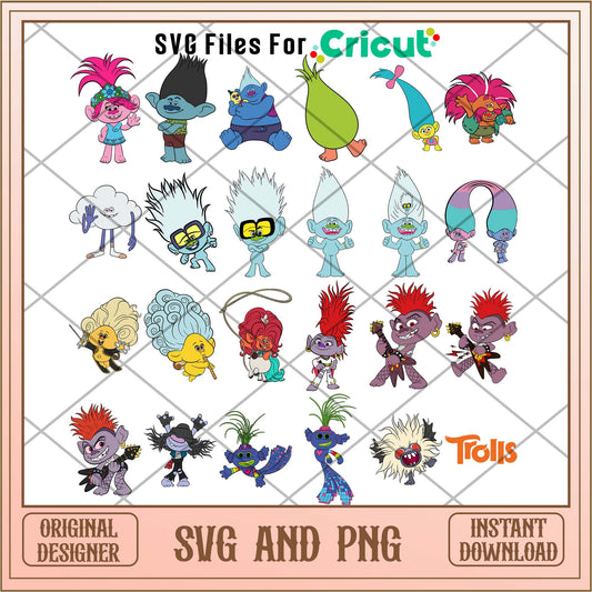 Troll cartoon svg bundle