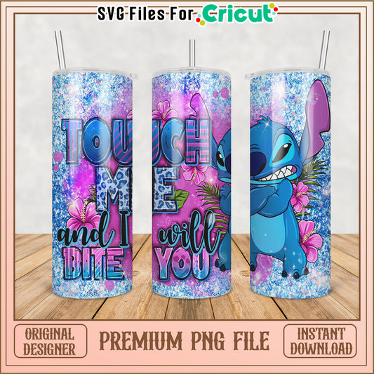 Tropical Touch Me and Bite You Tumbler PNG Design