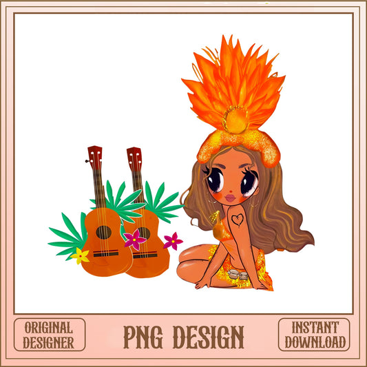 Tropical Hula Girl PNG, Hawaiian Girl Clipart, Summer PNG