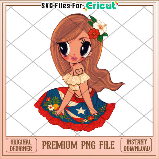Tropical doll png, latina girl png, tropical vibes png