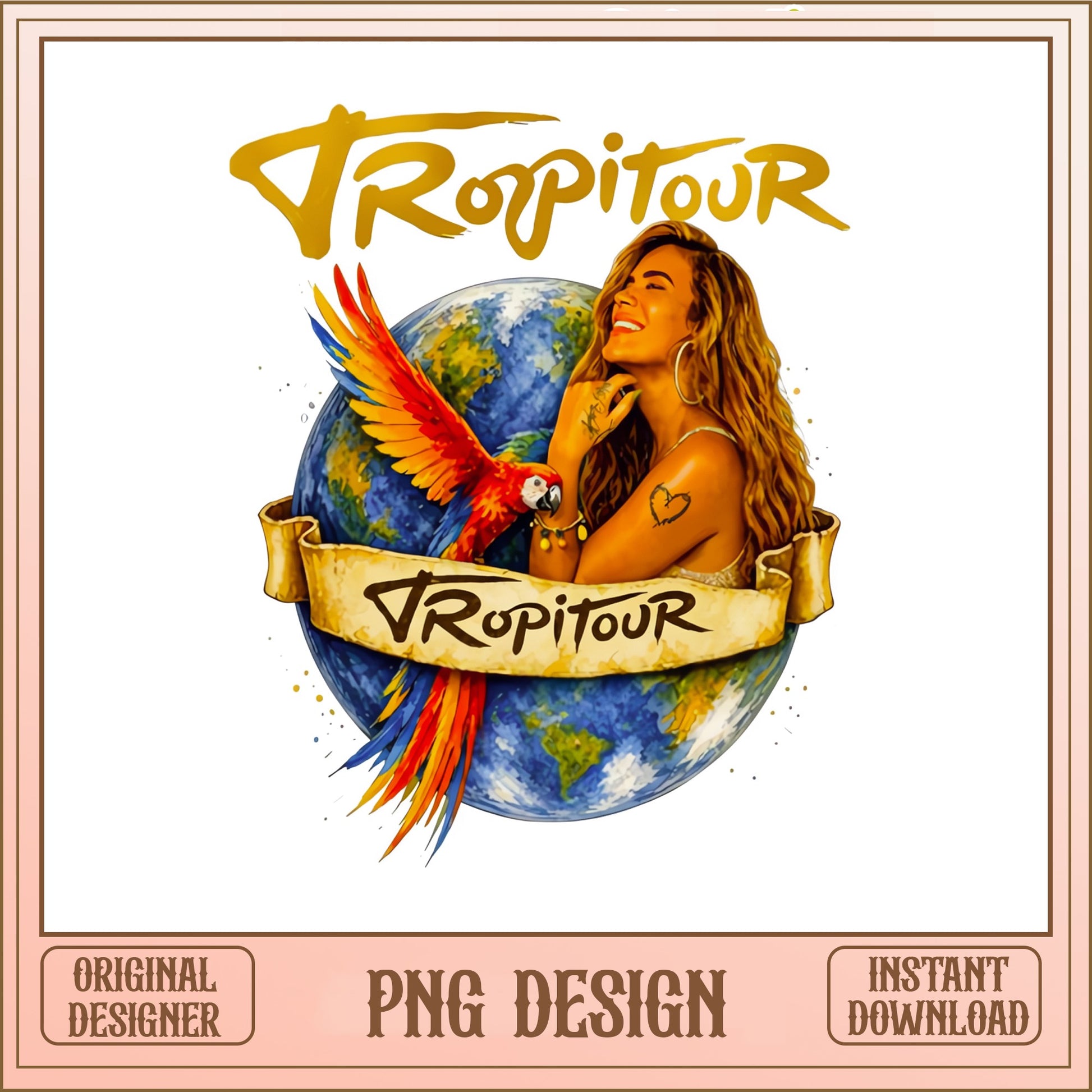 Tropitour PNG, Latin Music Tour Shirt Design, Concert PNG
